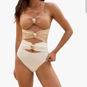 Two-Tone Cutout Swimsuit
